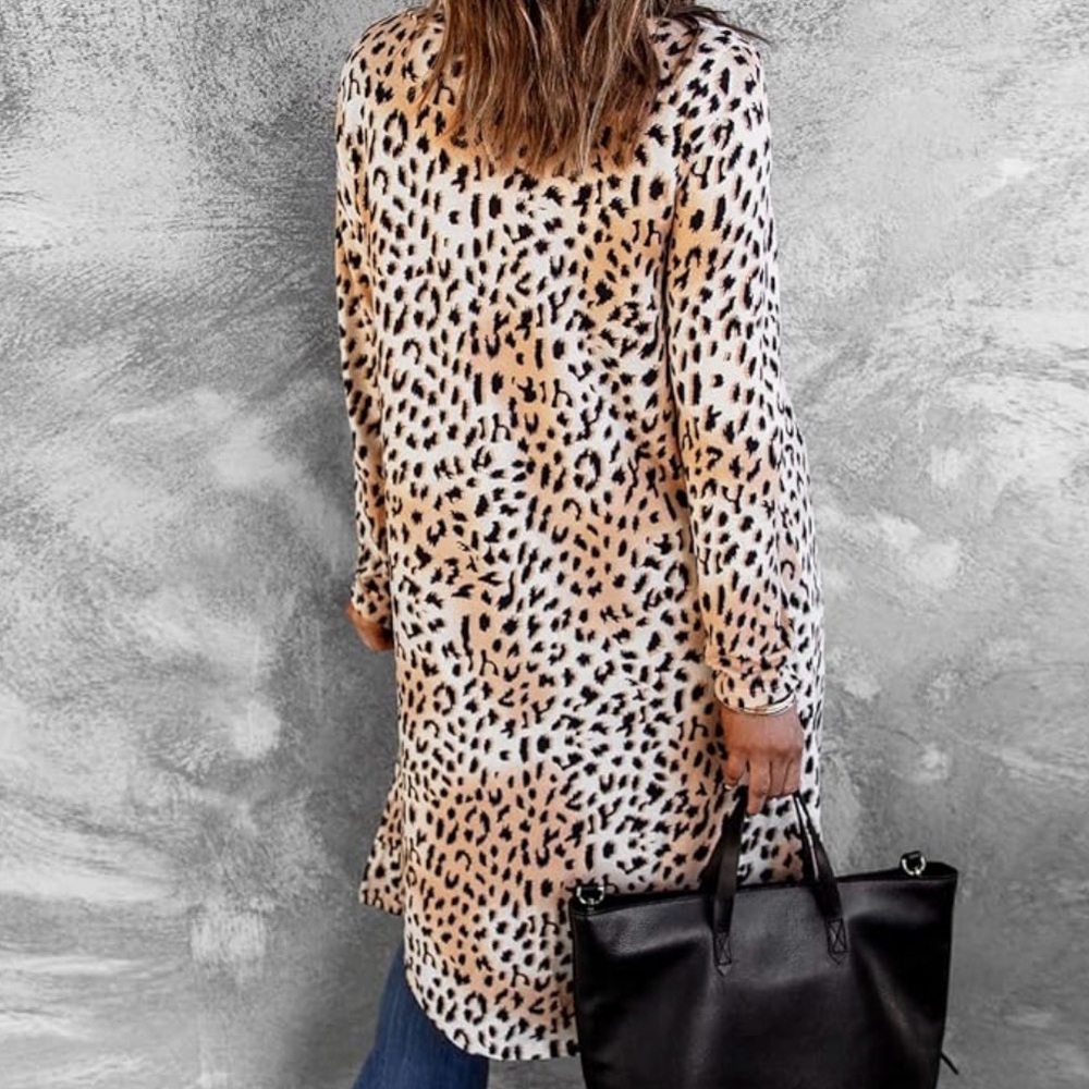Leopard Print Long Cardigan Sweater 🐆 - Picture 2 of 7